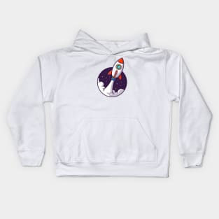 Rocket Launching Cartoon Kids Hoodie